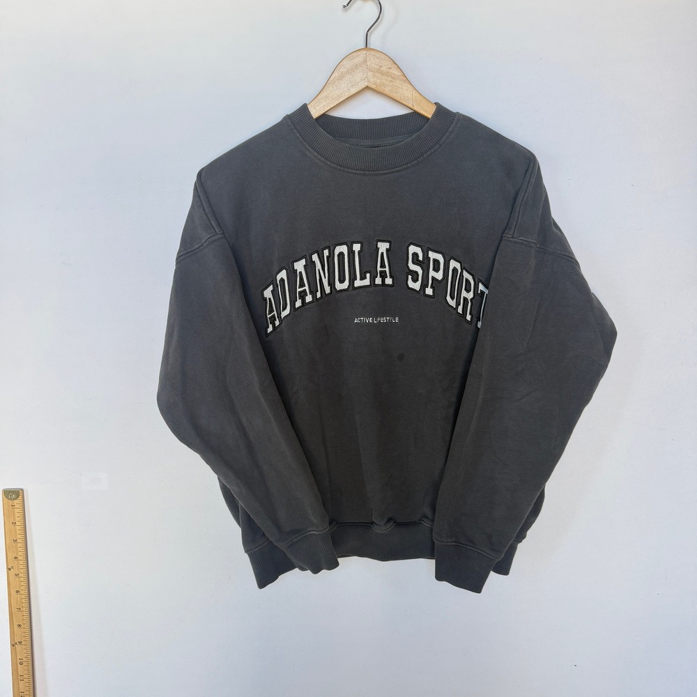 Adanola Sport Sweatshirt Women's XS Charcoal Gray Active Lifestyle Pullover Logo